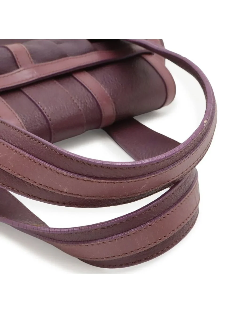 Bvlgari Shoulder Bag Leather Purple Gold